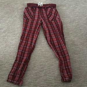 aerie pj’s, size S, combined with dif shades of red, worn once, thin material